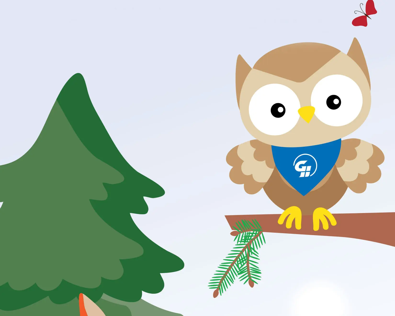 An Illustration of an Owl, known as Olive the Owl for Georgia Heritage FCU