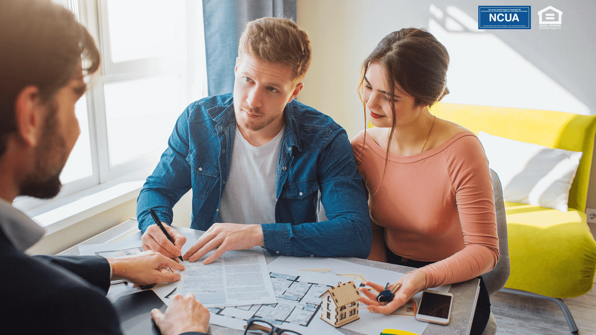 couple discussing mortgage couple discussing mortgage