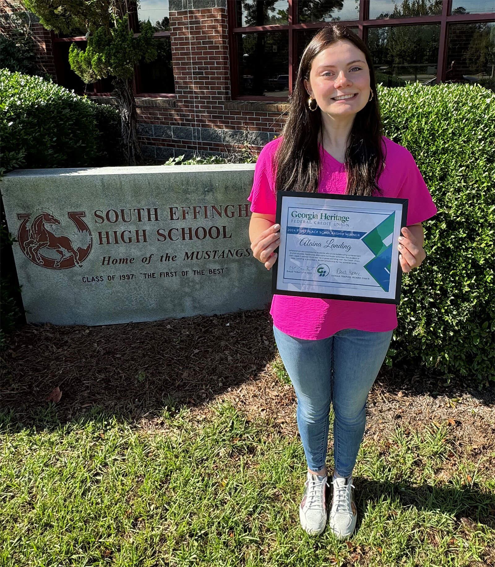 Alaina Landing, first-place winner of the 2024 GHFCU college scholarship